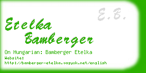 etelka bamberger business card